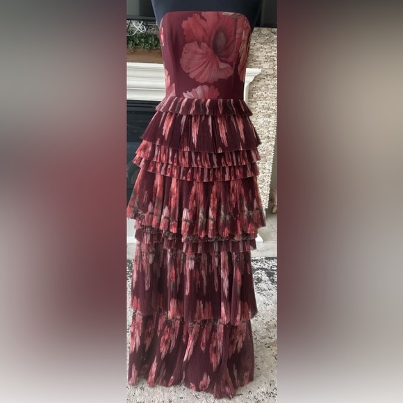 Anthropologie Hutch Nalina Strapless Floral Tiered Tulle Maxi Dress NWOT - Picture 15 of 16